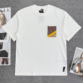 White Fendi short-sleeve T-shirt with front logo patch, crew neck.
