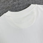 White Fendi T-shirt closeup: back yoke and crew neckline.
