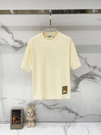 Short-sleeve T-shirt in pale yellow with crew neck and Burberry logo patch detail