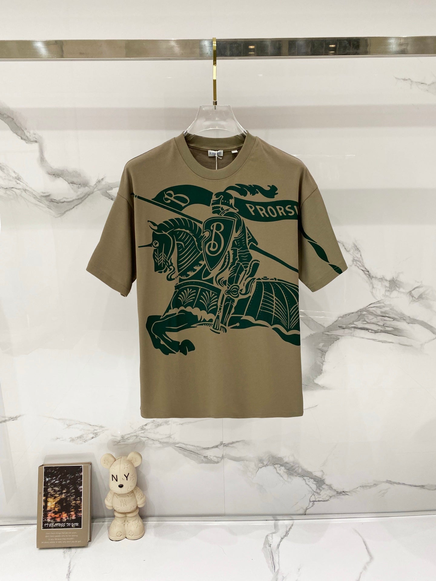 Burberry graphic T-shirt in beige with green 'PRO...' print