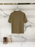 Burberry beige graphic T-shirt, plain back view on hanger