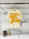 Burberry short-sleeve T-shirt, cream with large orange animal rider graphic