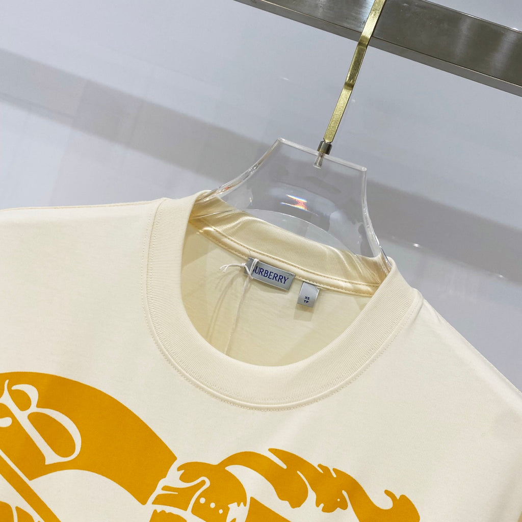 Burberry short-sleeve T-shirt neckline close-up with interior brand label