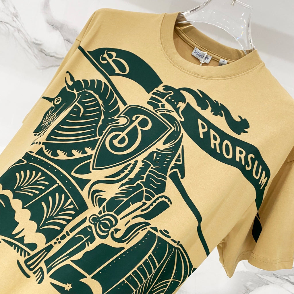 Burberry yellow short-sleeve T-shirt with large green PRORSUM graphic