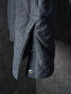 Dior quilted jacket hem and side panel with dark snap buttons
