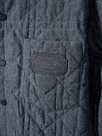 Dior quilted jacket chest pocket with branded woven label patch