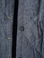 Dior jacket front detail with dark buttons and quilted fabric pattern