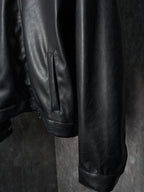 Dior black leather jacket sleeve and side pocket with flap