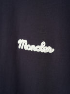 Navy T-shirt with white Moncler script logo