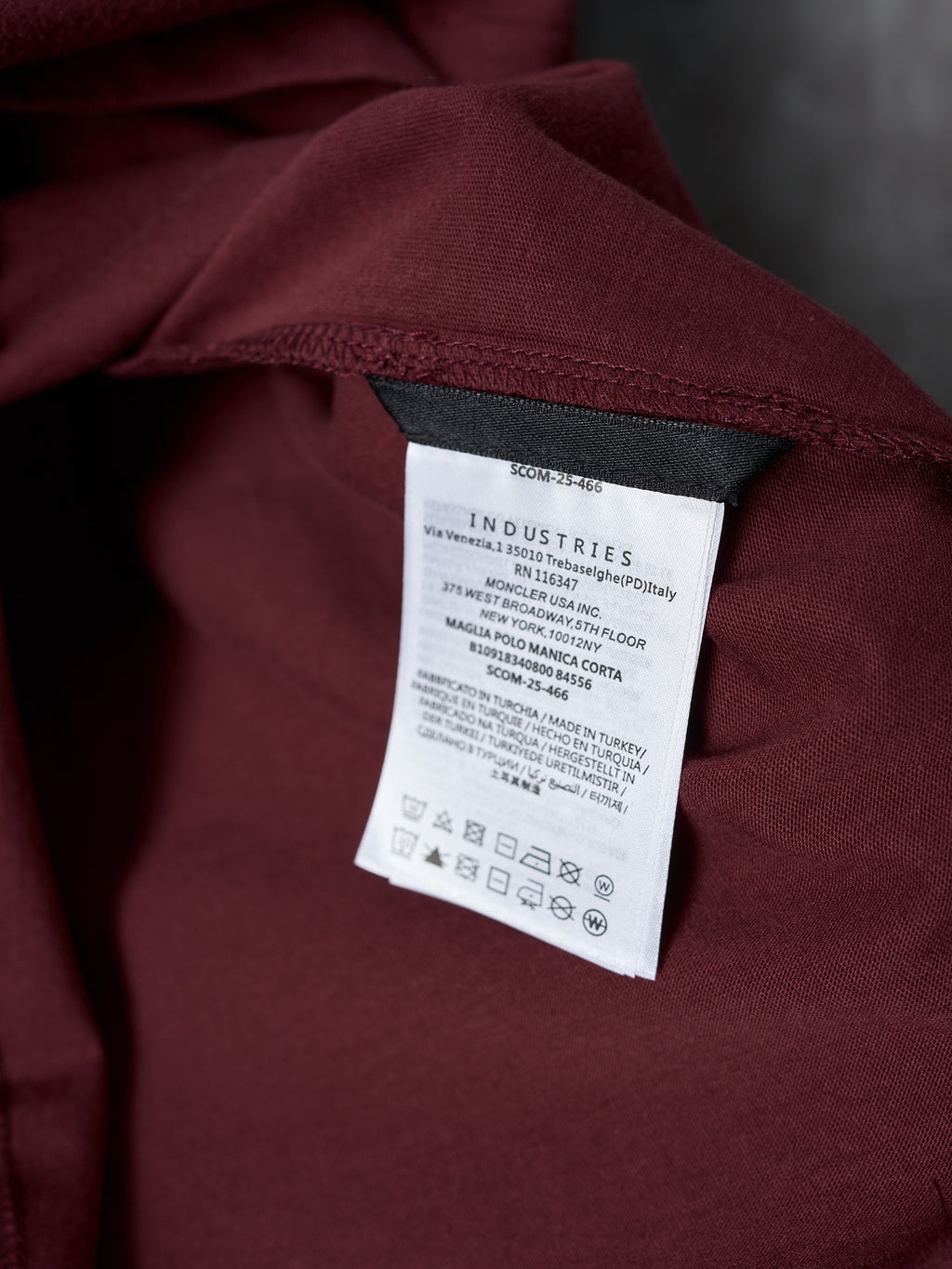 Moncler shorts, burgundy fabric with inner care label