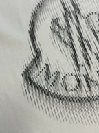 Cream T-shirt crest graphic in black halftone print