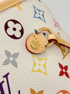 Louis Vuitton clasp and key ring hardware on multicolor monogram canvas