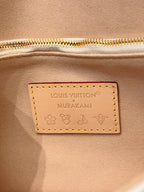 Louis Vuitton Murakami leather patch label inside with gold-tone stitching