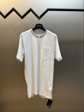White short-sleeve T-shirt with chest pocket and crew neck
