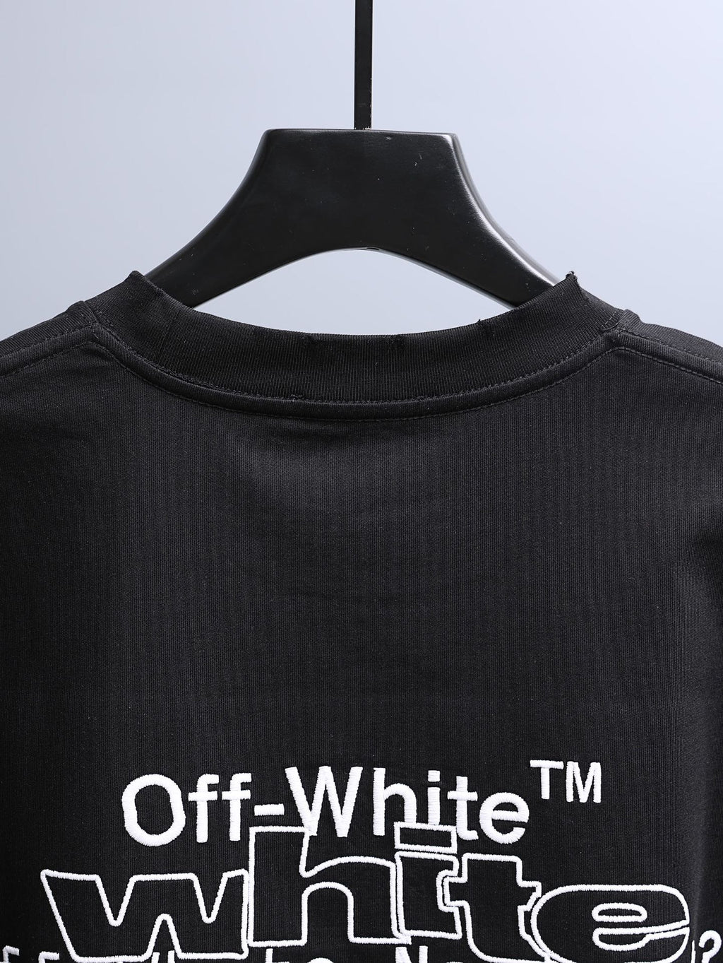 Off-White black T-shirt with large back “Off-White TM” text print