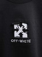 Off-White black T-shirt chest graphic patch with Off-White text