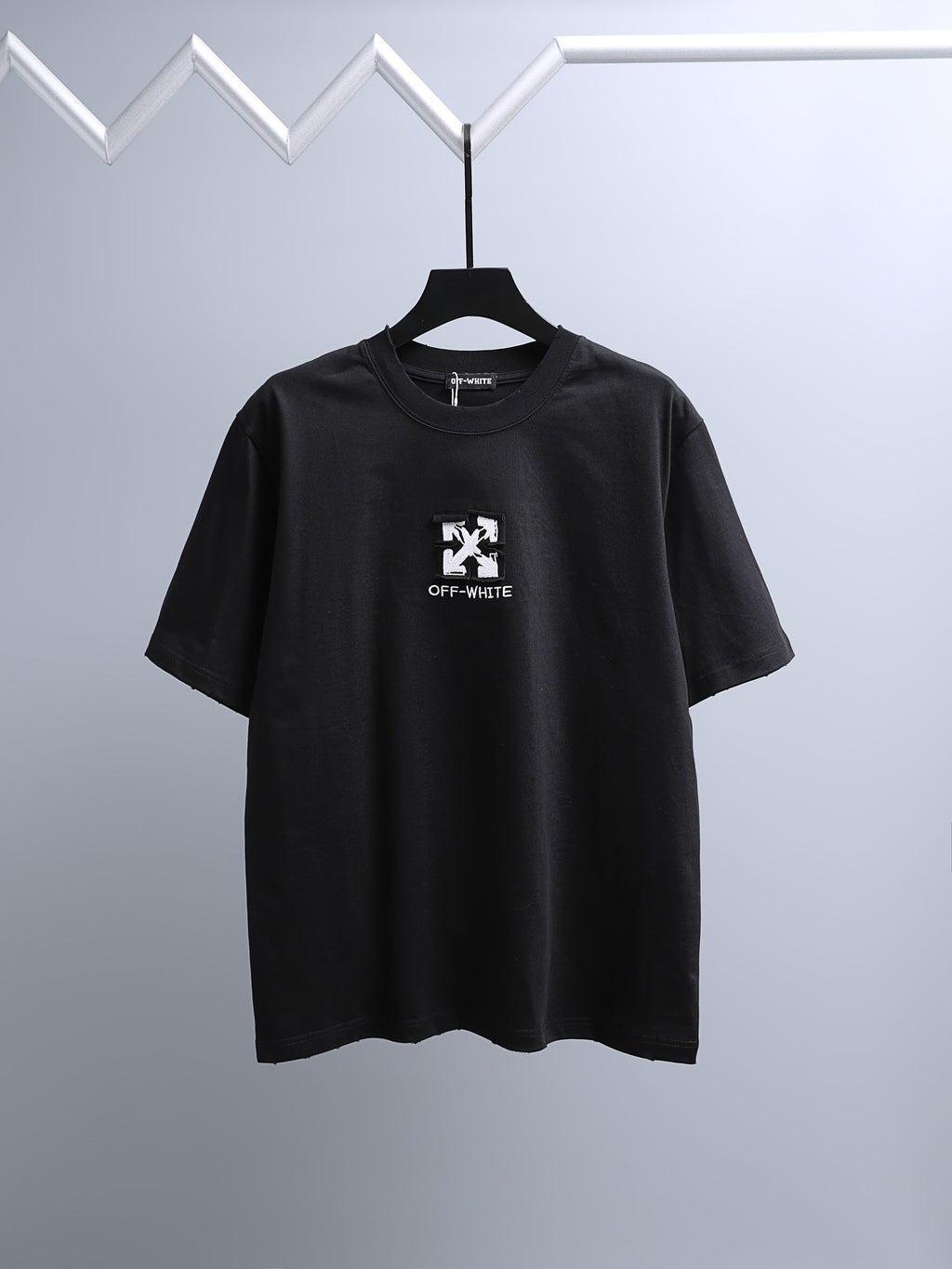 Off-White black T-shirt with small chest logo graphic