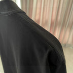Prada black T-shirt shoulder seam and smooth fabric texture
