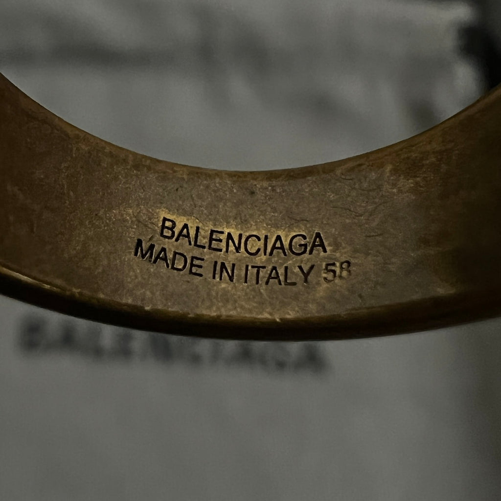 Gold-tone ring band with BALENCIAGA MADE IN ITALY 53 engraving
