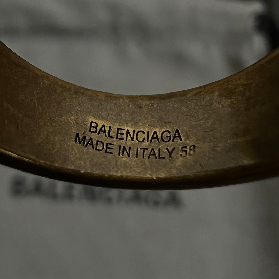Gold-tone ring band with BALENCIAGA MADE IN ITALY 53 engraving