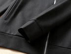 Black jogger cuff with zipper detail