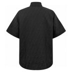 Fendi short-sleeve shirt, dark black, back view, jacquard logo-like texture