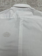 White shirt back yoke with central seam detail