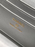 Chanel bag interior stamp reading CHANEL and Made in Italy.