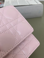 Dior pink quilted leather flap with stitched panel detailing