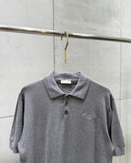 Prada polo shirt, heather gray knit with fold-over collar and three-button placket