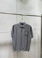 Ralph Lauren heather gray polo shirt with button placket and chest pocket