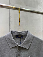 Ralph Lauren heather gray polo shirt collar and button placket detail