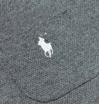 Ralph Lauren heather gray knit polo with small embroidered horse logo