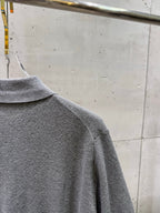 Ralph Lauren heather gray polo shirt shoulder seam and textured knit