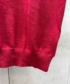 Prada red polo shirt bottom hem with ribbed trim