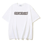 Off-White logo T-shirt, off-white short sleeve crew neck, front view