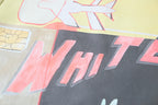 Off-White T-shirt graphic print in pink and yellow on dark fabric