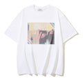 Off-white graphic T-shirt with rectangular front print and crew neck