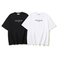 Off-White crew-neck T-shirts, black and off-white, with front graphic print