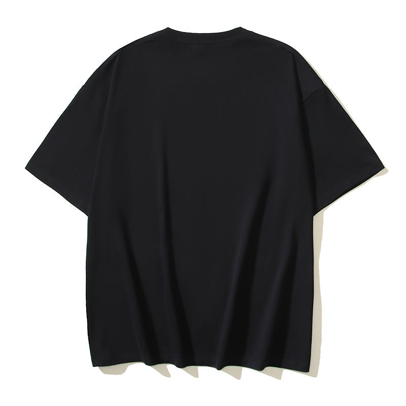 Off-White black crew-neck T-shirt, short sleeves, plain back