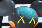 Black T-shirt with globe character graphic, blue skin and X-shaped eyes