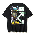 Black graphic T-shirt with large front character print