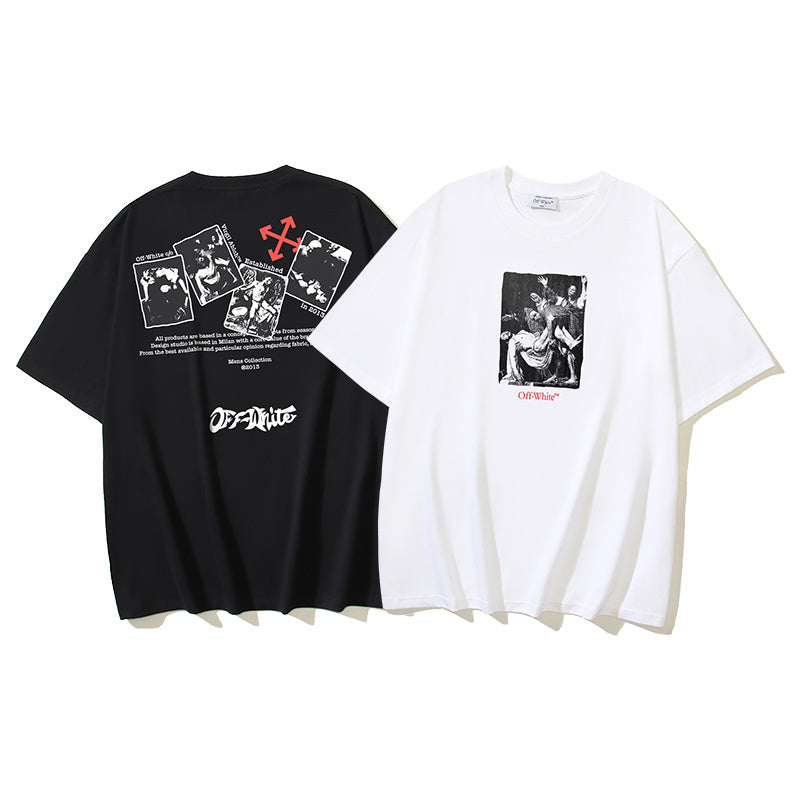 Off White graphic T-shirts, black and white crewneck