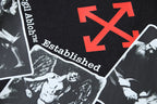 Off White black T-shirt front with red and white graphic lettering