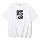 Off-white T-shirt with square front graphic print and crew neck