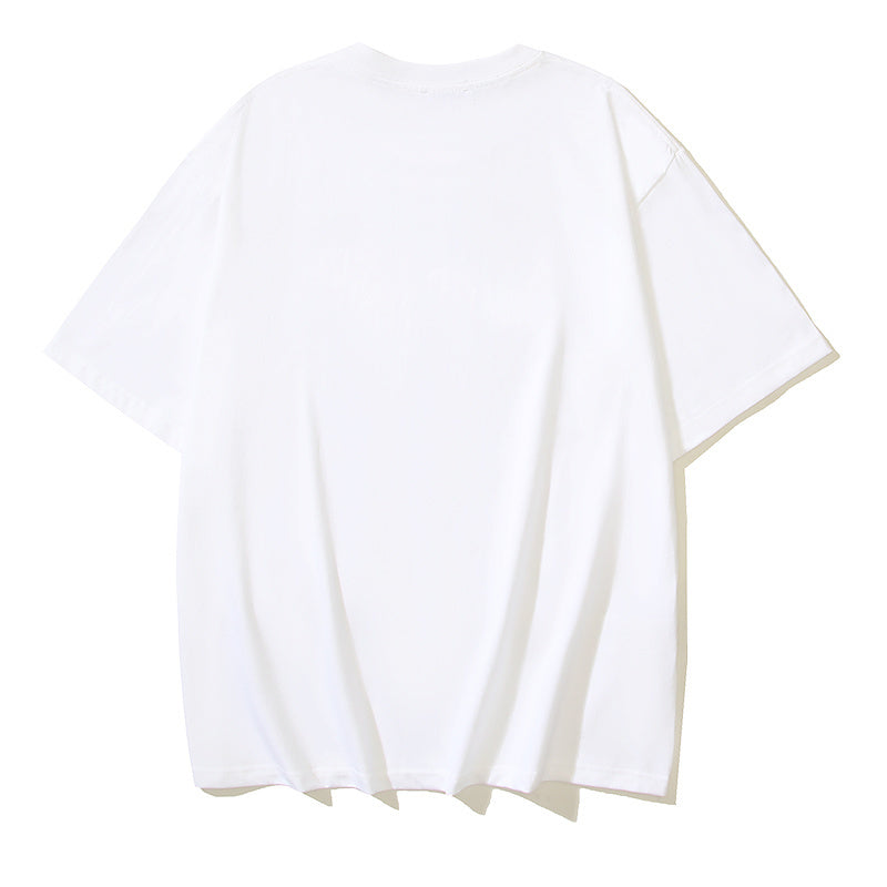 Off-white short-sleeve T-shirt, plain back view