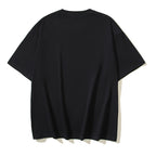 Black short-sleeve T-shirt, plain back view