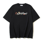 Black short-sleeve T-shirt with Off-White™ floral logo print