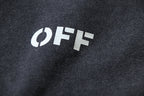 OFF logo print on dark T-shirt fabric
