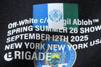 Off-White black T-shirt with event text and circular logo graphic print
